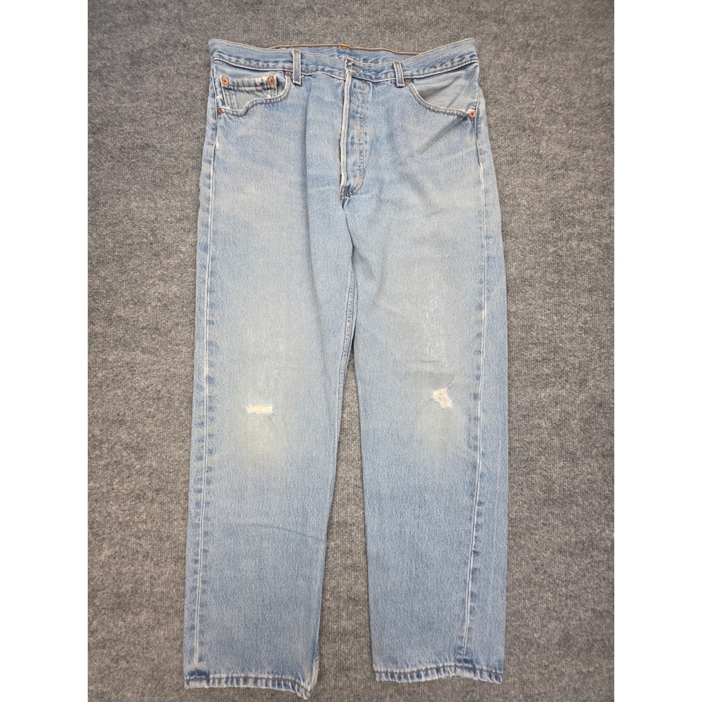 Vintage Levis 501 Jeans Mens 36x30 (FITS 33 x 29)Blue Button Fly Pants Y2K Paint